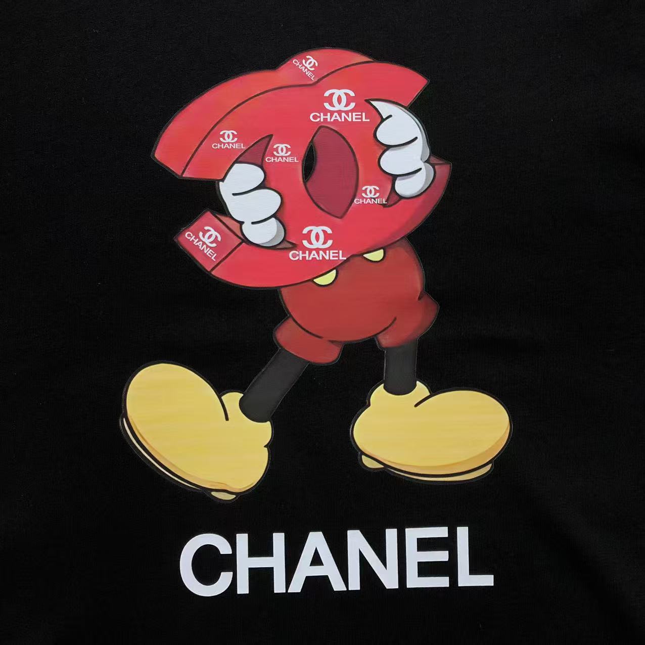 CHANEL MICKEY MOUSE LOGO T - SHIRT BLACK - Sin Sity Reps