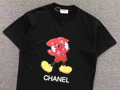 CHANEL MICKEY MOUSE LOGO T - SHIRT BLACK - Sin Sity Reps