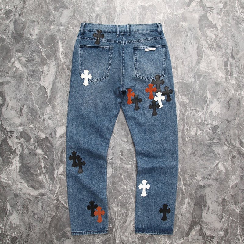 CHROME HEARTS 3 COLOR CROSS BLUE JEANS - Sin Sity Reps