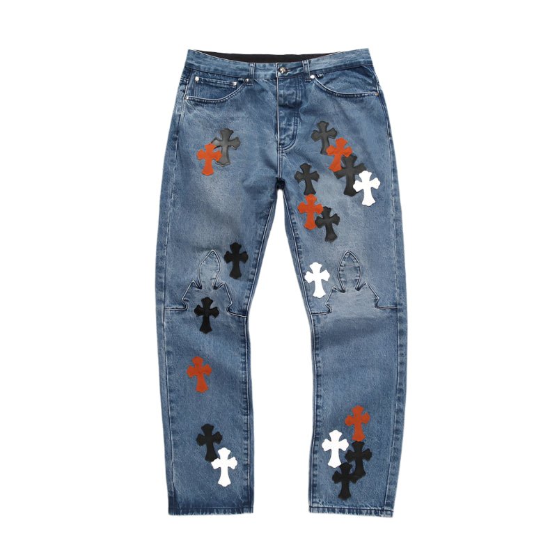 CHROME HEARTS 3 COLOR CROSS BLUE JEANS - Sin Sity Reps