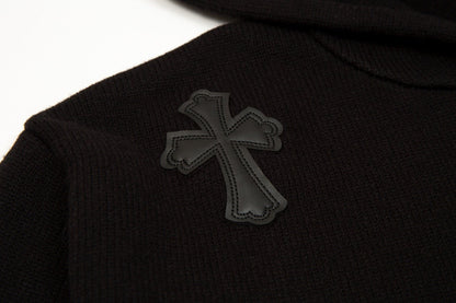 CHROME HEARTS BLACK CROSS PATCH HOODIE BLACK - Sin Sity Reps