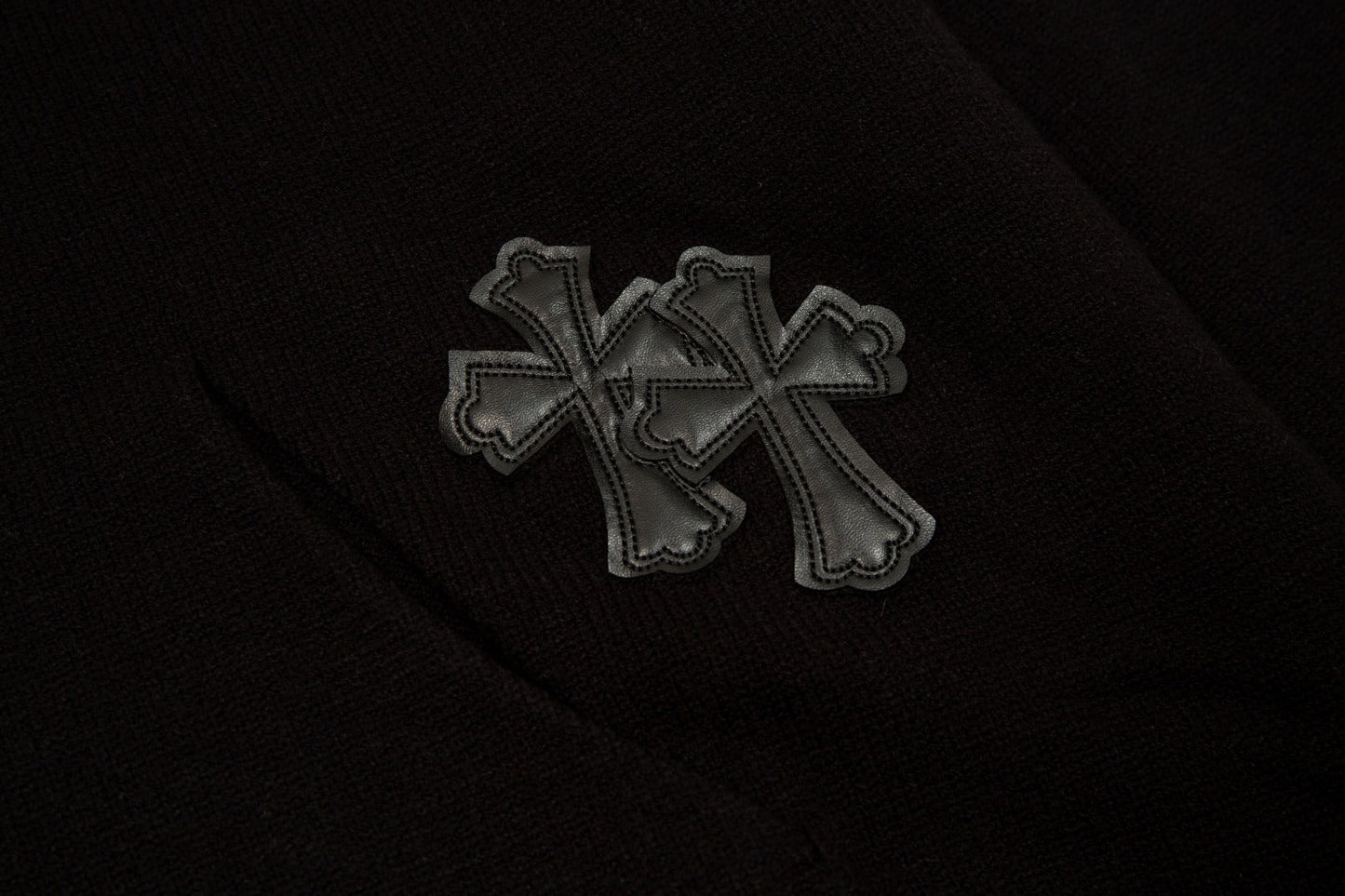 CHROME HEARTS BLACK CROSS PATCH HOODIE BLACK - Sin Sity Reps