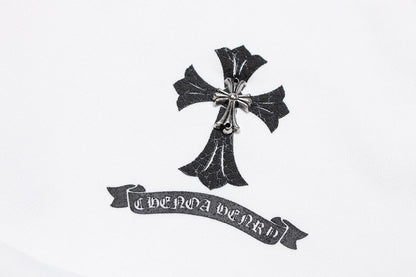 CHROME HEARTS BLACK CROSS SWEATSHIRT WHITE - Sin Sity Reps