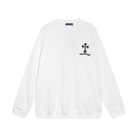 CHROME HEARTS BLACK CROSS SWEATSHIRT WHITE - Sin Sity Reps