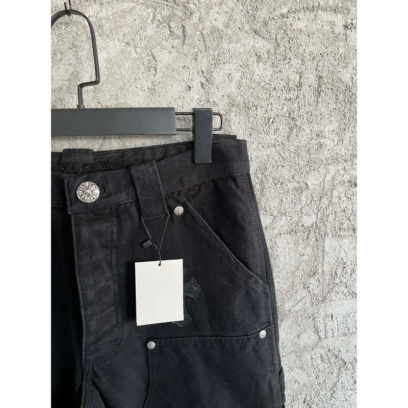 CHROME HEARTS BLACK DOUBLE KNEE CARPENTER JEANS - Sin Sity Reps