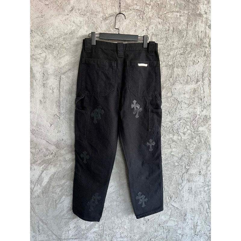 CHROME HEARTS BLACK DOUBLE KNEE CARPENTER JEANS - Sin Sity Reps