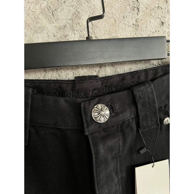 CHROME HEARTS BLACK DOUBLE KNEE CARPENTER JEANS - Sin Sity Reps