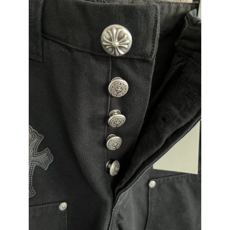 CHROME HEARTS BLACK DOUBLE KNEE CARPENTER JEANS - Sin Sity Reps