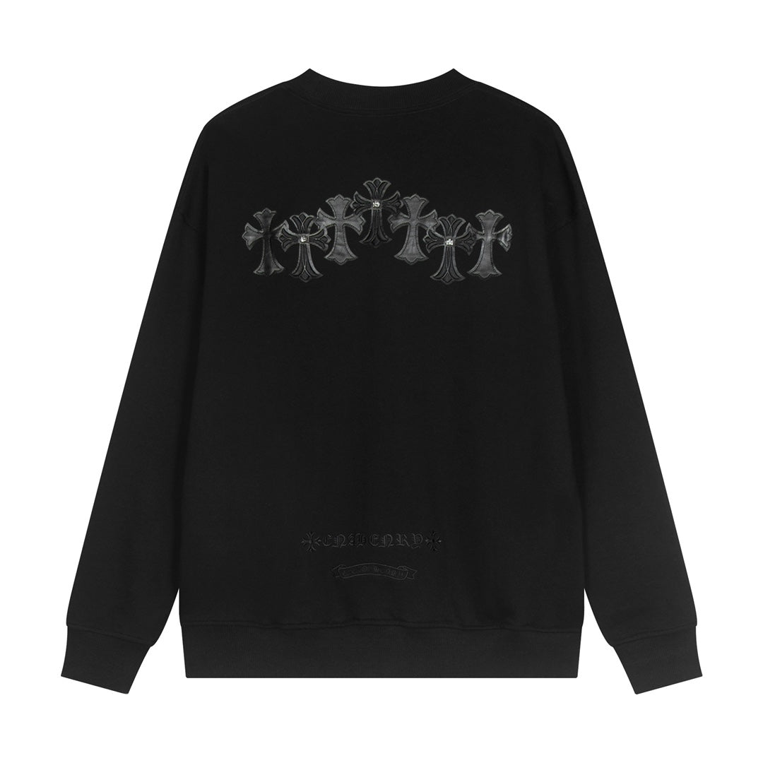 CHROME HEARTS CROSS PATCH SWEATSHIRT BLACK - Sin Sity Reps