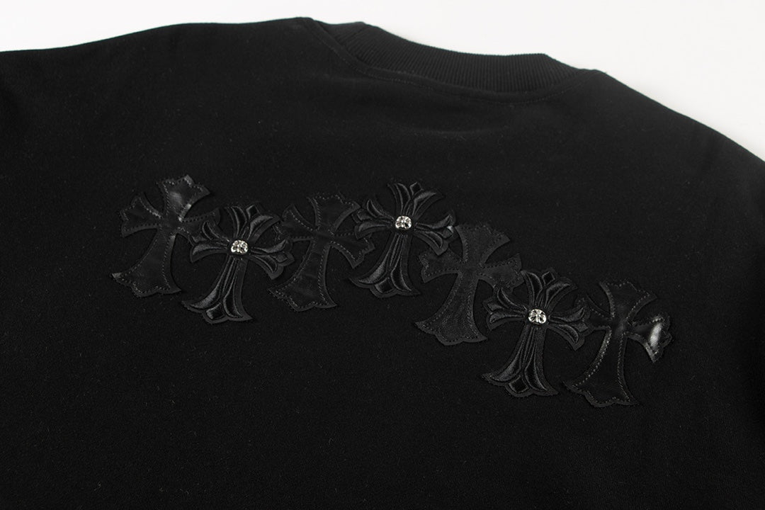 CHROME HEARTS CROSS PATCH SWEATSHIRT BLACK - Sin Sity Reps