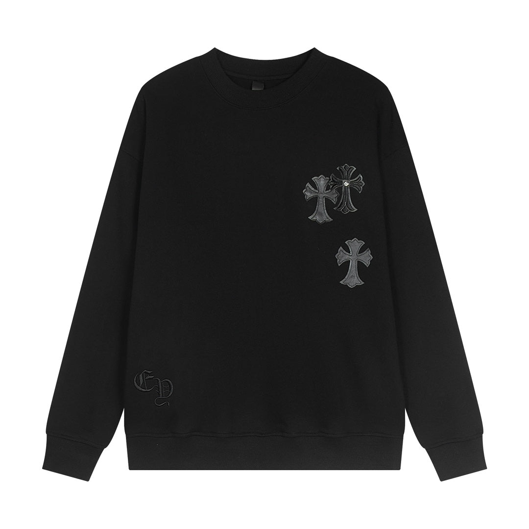 CHROME HEARTS CROSS PATCH SWEATSHIRT BLACK - Sin Sity Reps