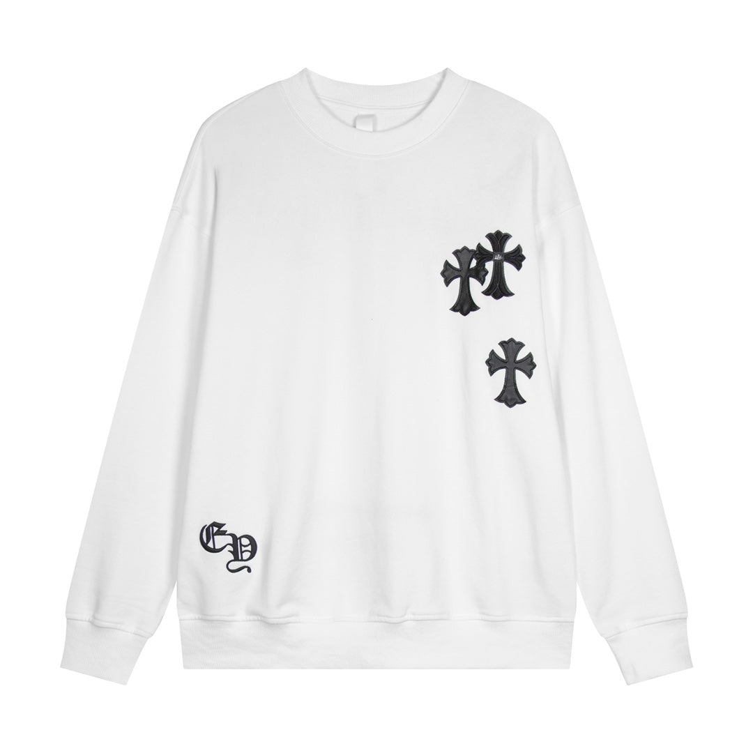 CHROME HEARTS CROSS PATCH SWEATSHIRT WHITE - Sin Sity Reps