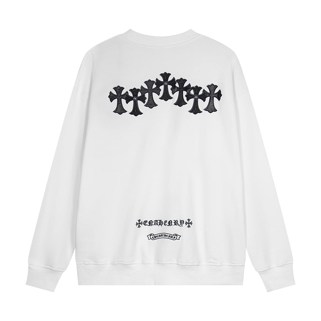 CHROME HEARTS CROSS PATCH SWEATSHIRT WHITE - Sin Sity Reps