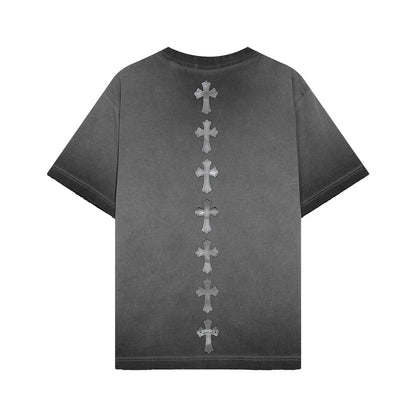 CHROME HEARTS CROSS PATCH T - SHIRT WASHED GREY - Sin Sity Reps