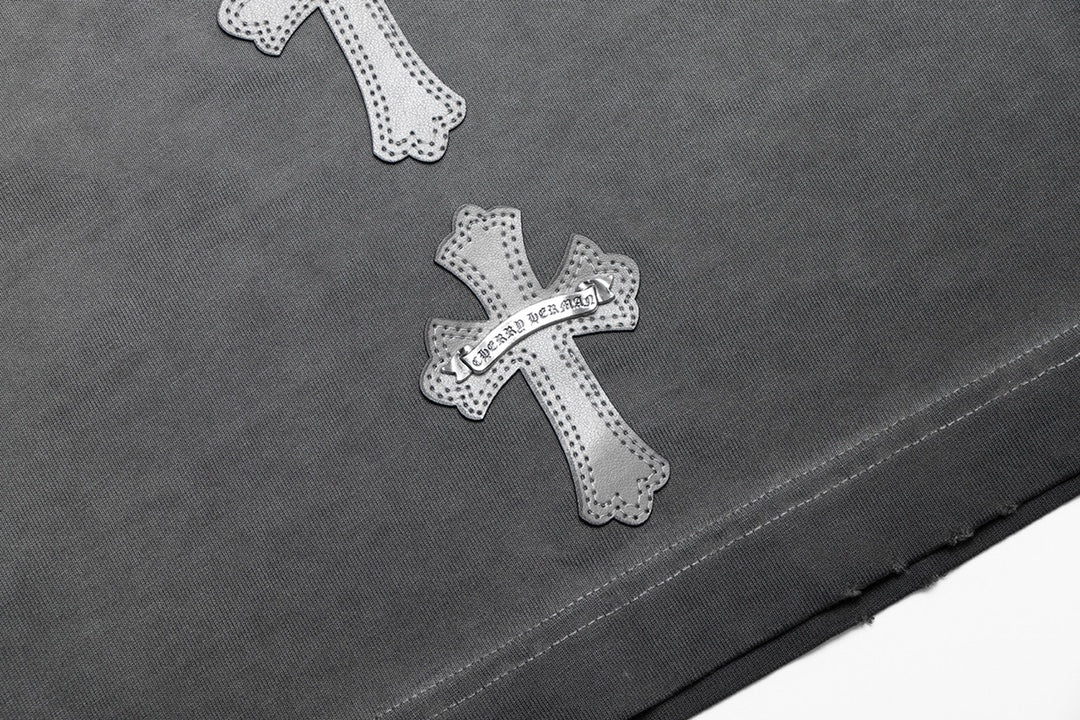 CHROME HEARTS CROSS PATCH T - SHIRT WASHED GREY - Sin Sity Reps