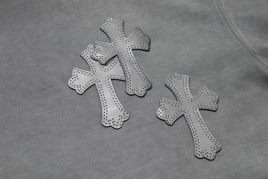 CHROME HEARTS CROSS PATCH T - SHIRT WASHED GREY - Sin Sity Reps