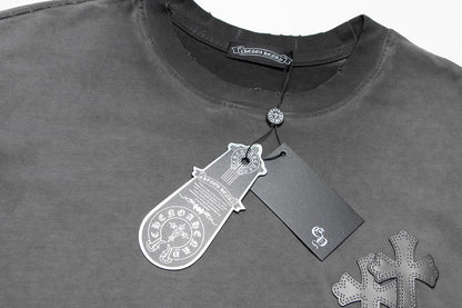 CHROME HEARTS CROSS PATCH T - SHIRT WASHED GREY - Sin Sity Reps