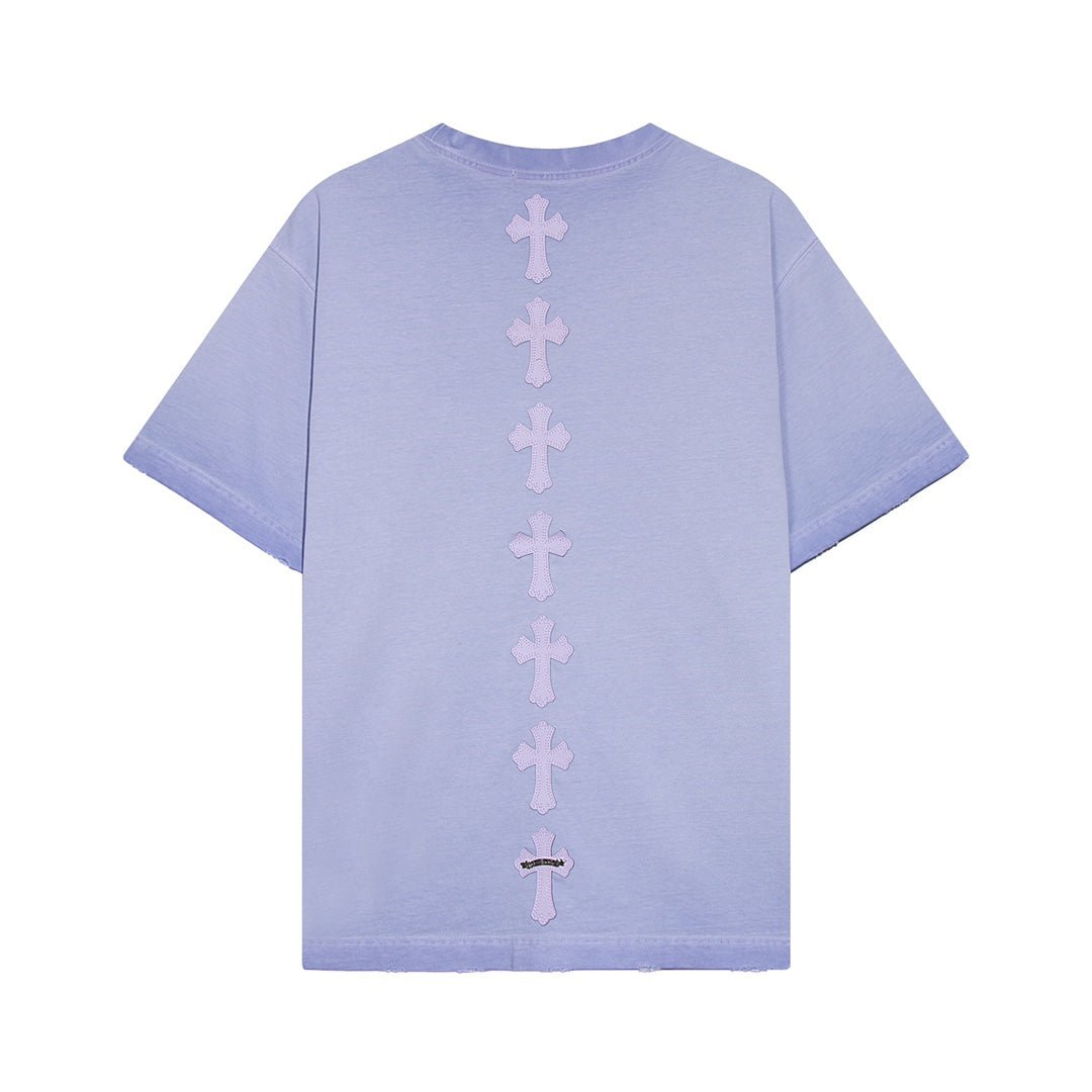 CHROME HEARTS CROSS PATCH T - SHIRT WASHED LIGHT BLUE - Sin Sity Reps