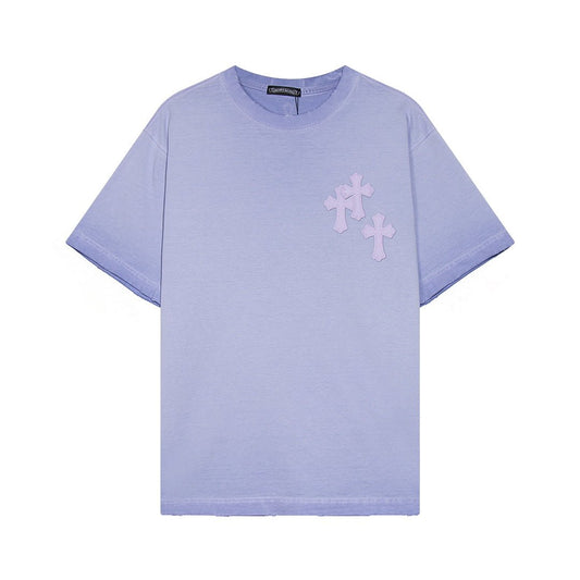 CHROME HEARTS CROSS PATCH T - SHIRT WASHED LIGHT BLUE - Sin Sity Reps