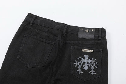 CHROME HEARTS DOUBLE CROSS JEANS BLACK - Sin Sity Reps