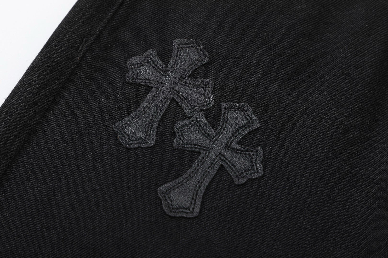 CHROME HEARTS DOUBLE CROSS JEANS BLACK - Sin Sity Reps