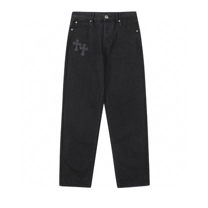 CHROME HEARTS DOUBLE CROSS JEANS BLACK - Sin Sity Reps