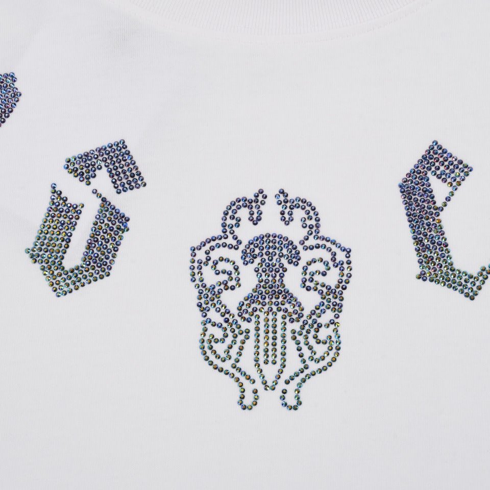 CHROME HEARTS GLITTER GRAPHIC T - SHIRT WHITE - Sin Sity Reps