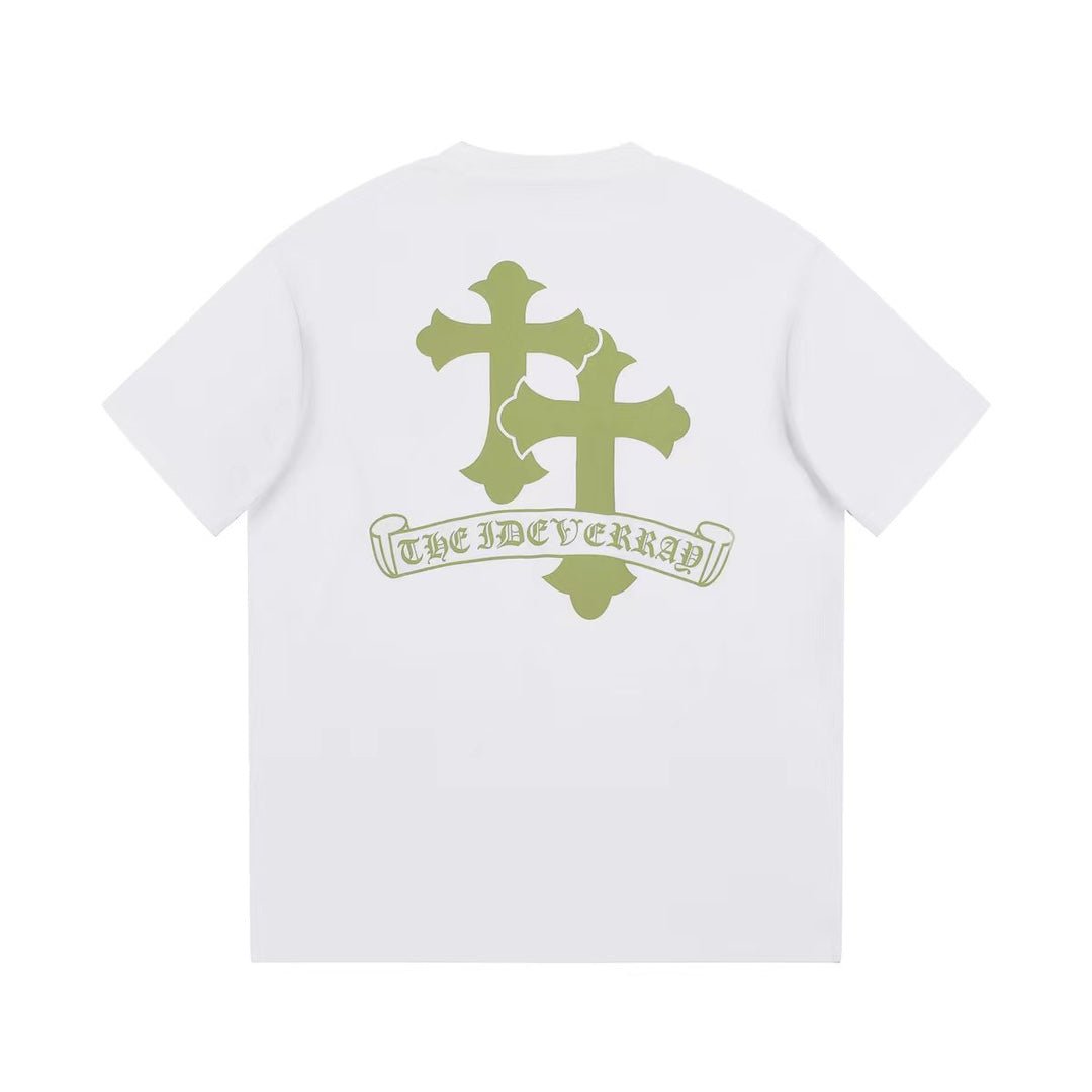 CHROME HEARTS GOLDEN CROSS LOGO T - SHIRT WHITE - Sin Sity Reps