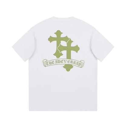 CHROME HEARTS GOLDEN CROSS LOGO T - SHIRT WHITE - Sin Sity Reps