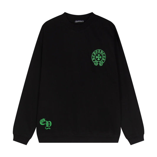 CHROME HEARTS GREEN HORSE SHOE LOGO SWEATSHIRT BLACK - Sin Sity Reps