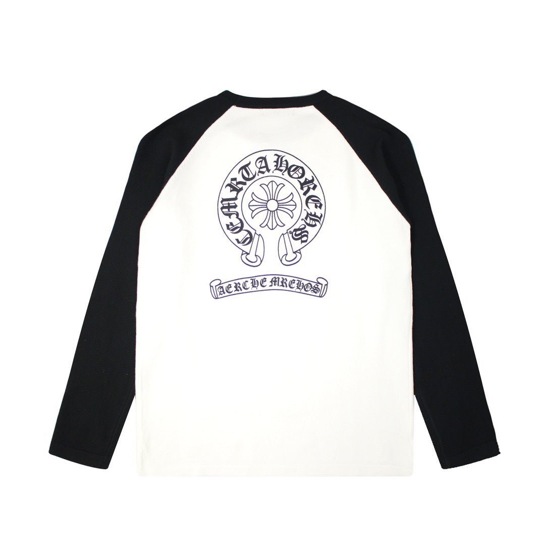 CHROME HEARTS HORSE SHOE LOGO LONGSLEEVE WHITE BLACK - Sin Sity Reps