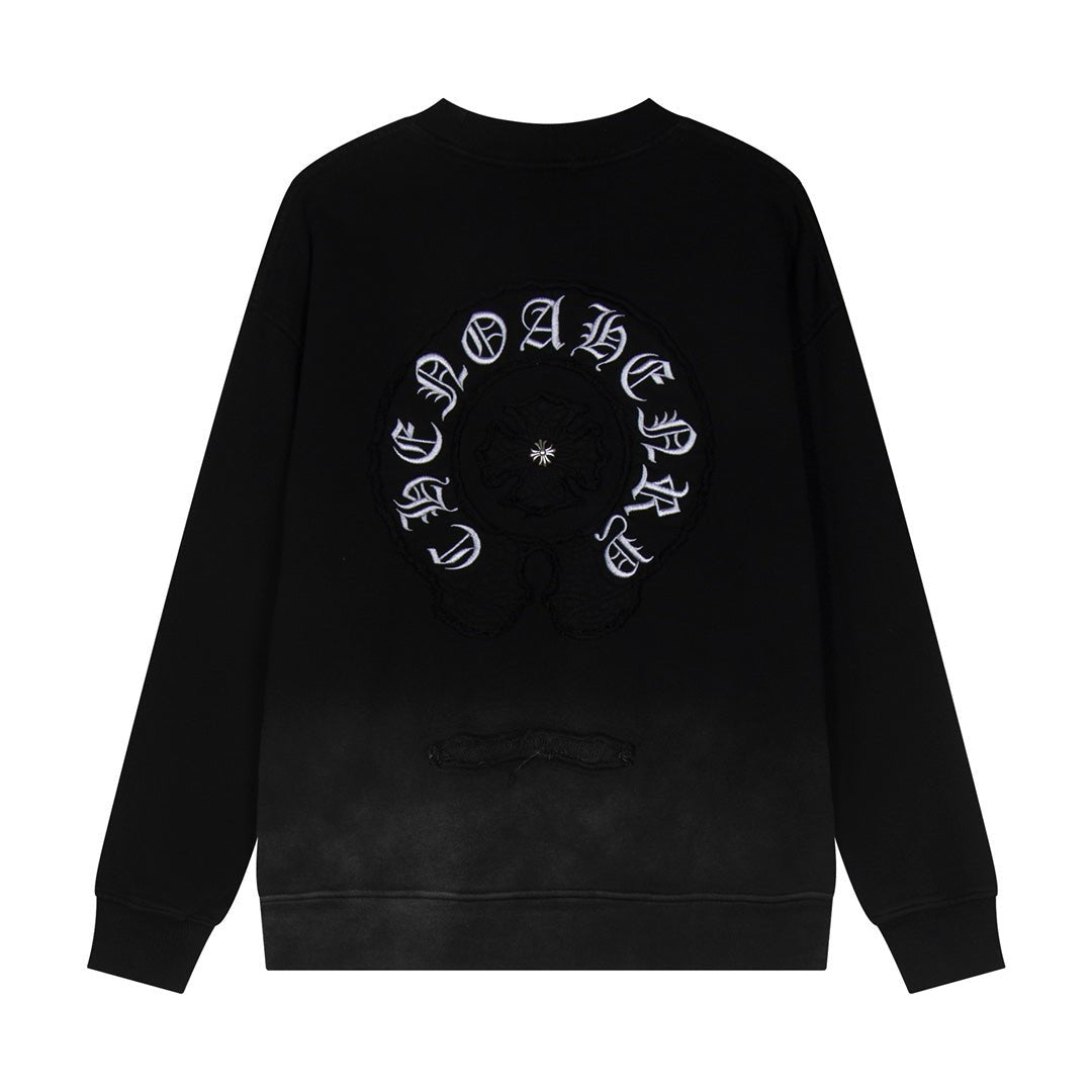 CHROME HEARTS HORSE SHOE LOGO SWEATSHIRT GRADIENT BLACK - Sin Sity Reps