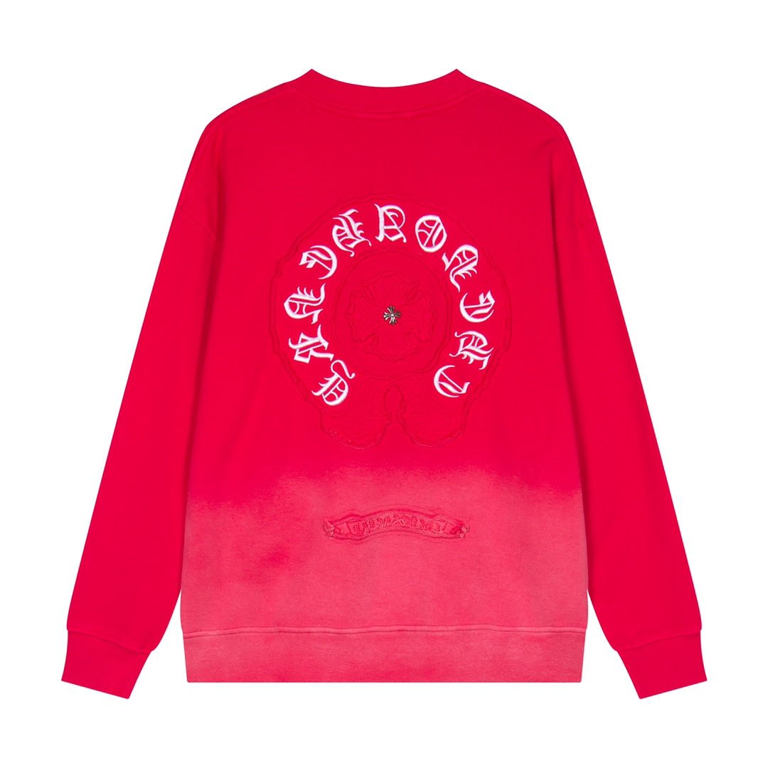 CHROME HEARTS HORSE SHOE LOGO SWEATSHIRT GRADIENT RED - Sin Sity Reps