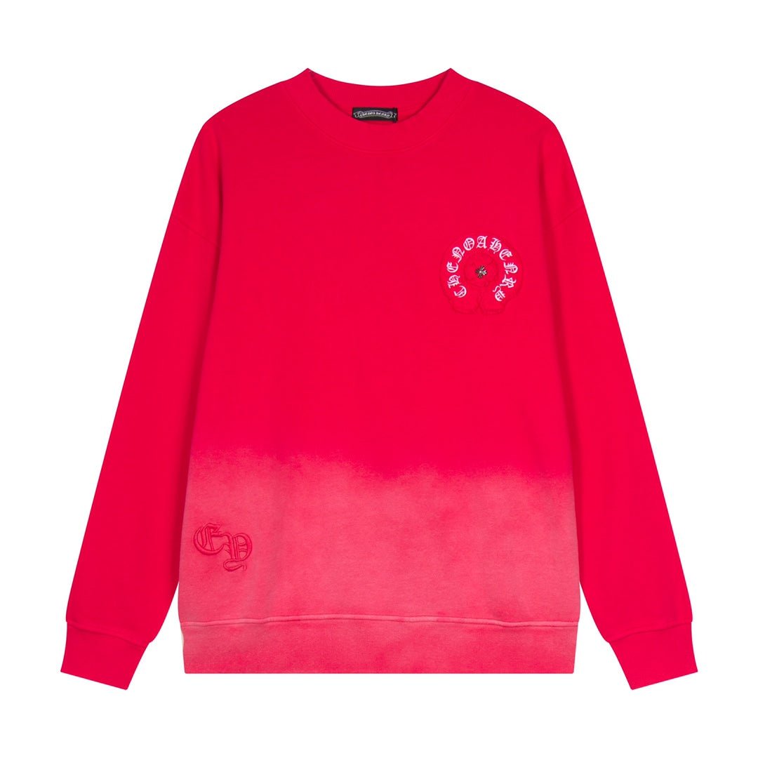 CHROME HEARTS HORSE SHOE LOGO SWEATSHIRT GRADIENT RED - Sin Sity Reps