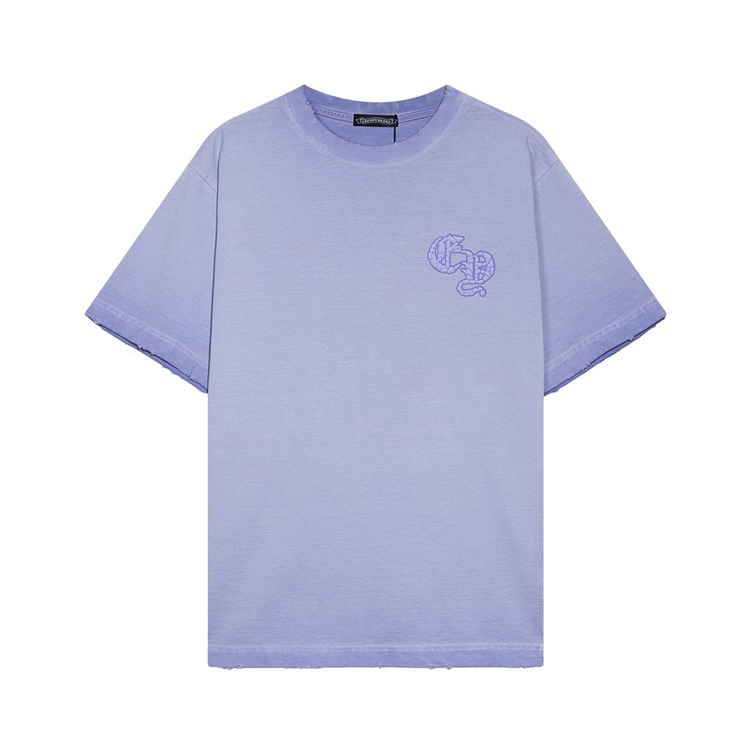 CHROME HEARTS HORSE SHOE LOGO T - SHIRT WASHED LIGHT BLUE - Sin Sity Reps