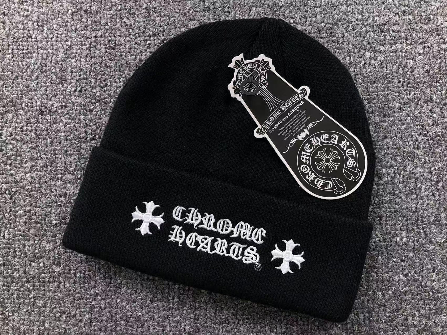 CHROME HEARTS LOGO BEANIE BLACK - Sin Sity Reps