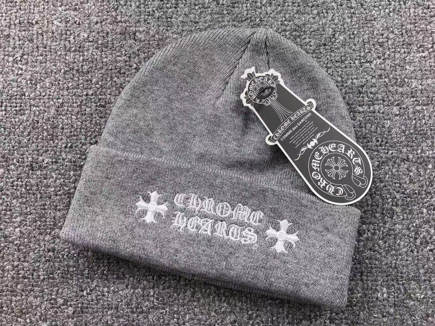 CHROME HEARTS LOGO BEANIE GREY - Sin Sity Reps