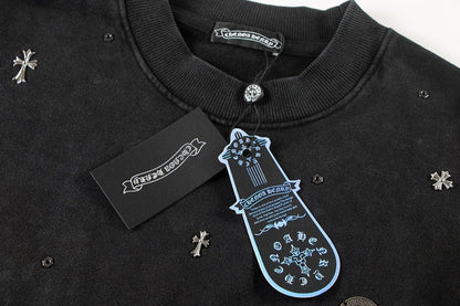 CHROME HEARTS METALLIC CROSS SWEATSHIRT BLACK - Sin Sity Reps