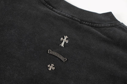 CHROME HEARTS METALLIC CROSS SWEATSHIRT BLACK - Sin Sity Reps