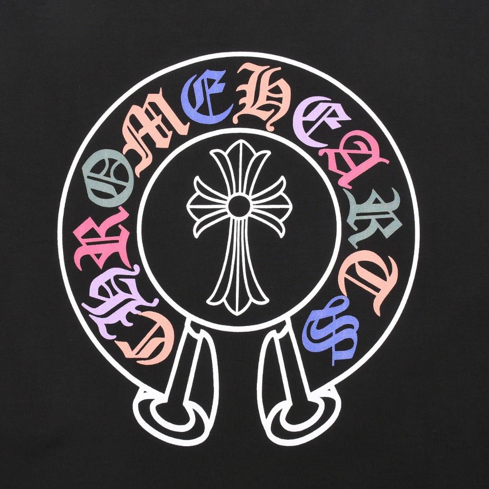 CHROME HEARTS MULTICOLOR HORSE SHOE LOGO T - SHIRT BLACK - Sin Sity Reps