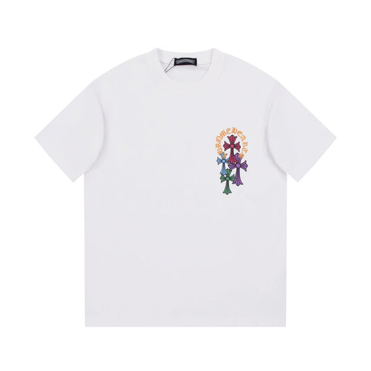 CHROME HEARTS MULTICOLOR HORSE SHOE LOGO T - SHIRT WHITE - Sin Sity Reps