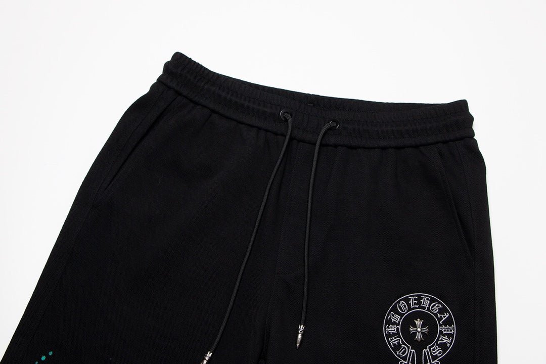 CHROME HEARTS PAINT DRIP SHORTS BLACK - Sin Sity Reps