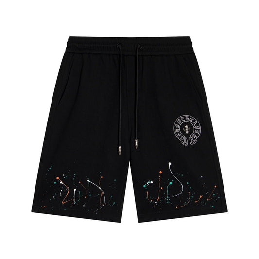 CHROME HEARTS PAINT DRIP SHORTS BLACK - Sin Sity Reps