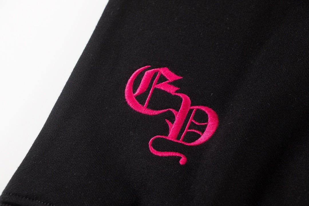 CHROME HEARTS PINK HORSE SHOE LOGO SWEATSHIRT BLACK - Sin Sity Reps