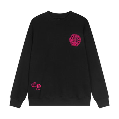 CHROME HEARTS PINK HORSE SHOE LOGO SWEATSHIRT BLACK - Sin Sity Reps