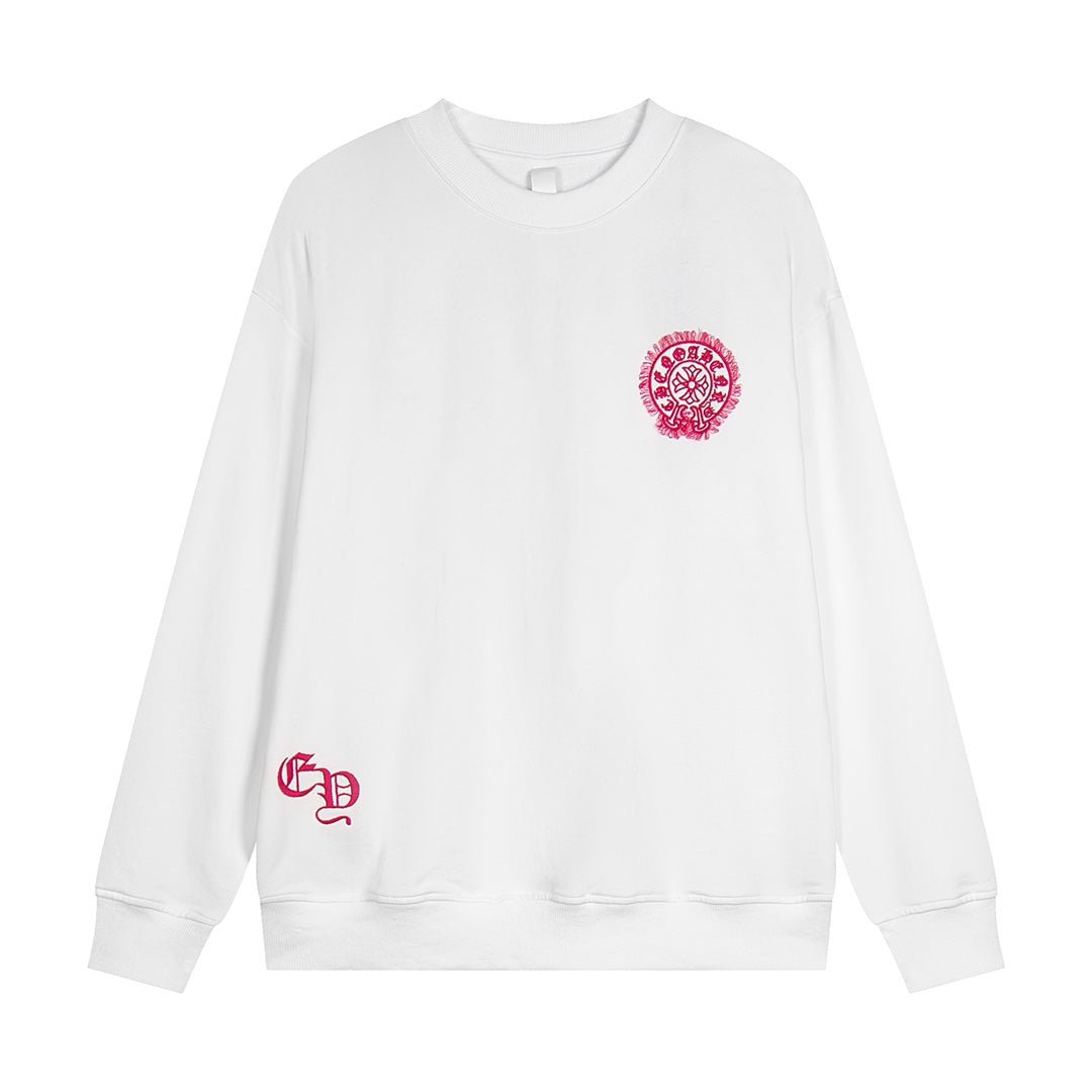 CHROME HEARTS PINK HORSE SHOE LOGO SWEATSHIRT WHITE - Sin Sity Reps