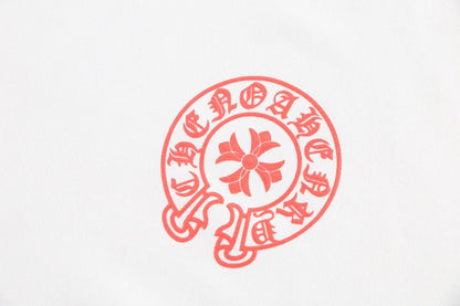 CHROME HEARTS RED HORSE SHOE LOGO SWEATSHIRT WHITE - Sin Sity Reps