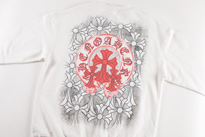 CHROME HEARTS RED HORSE SHOE LOGO SWEATSHIRT WHITE - Sin Sity Reps