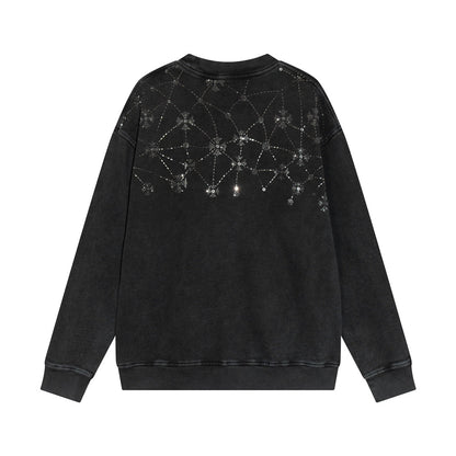 CHROME HEARTS RHINESTONE NETWORK SWEATSHIRT WASHED BLACK - Sin Sity Reps