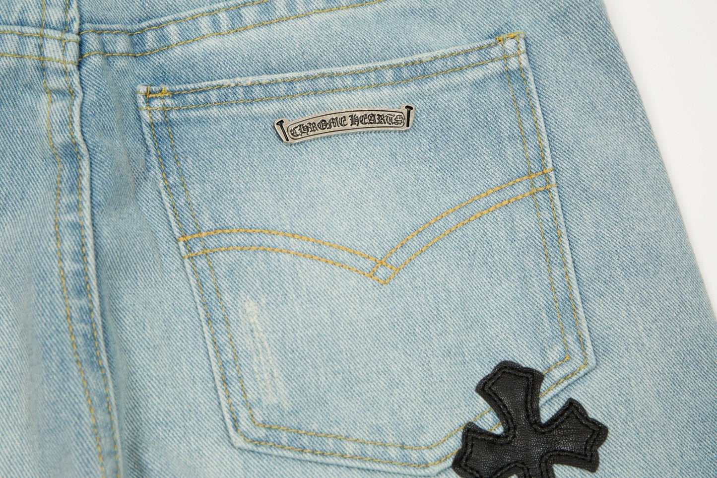 CHROME HEARTS SEX EMBROIDERED JEANS BLUE - Sin Sity Reps